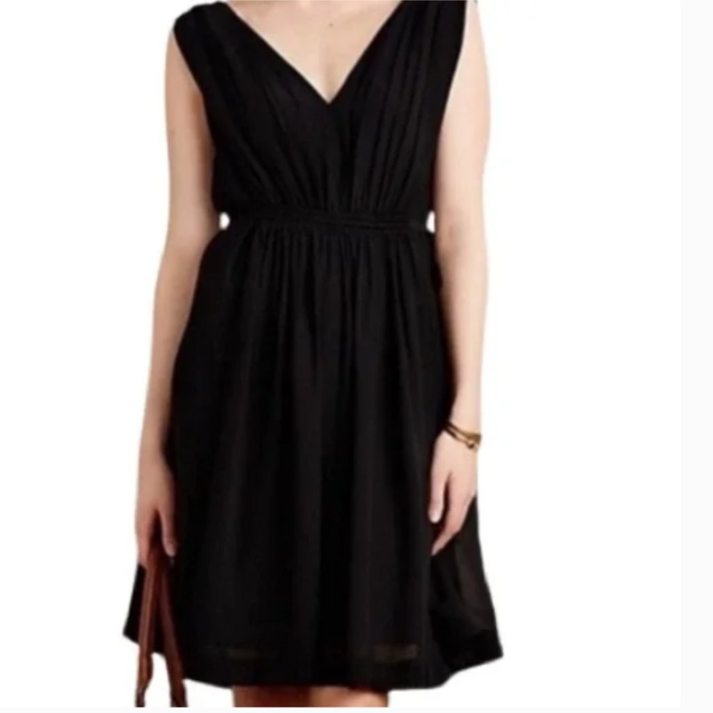 Hd In Paris Lavana Grecian Anthro Formal V-Neck Sleeveless Little Black Dress 0